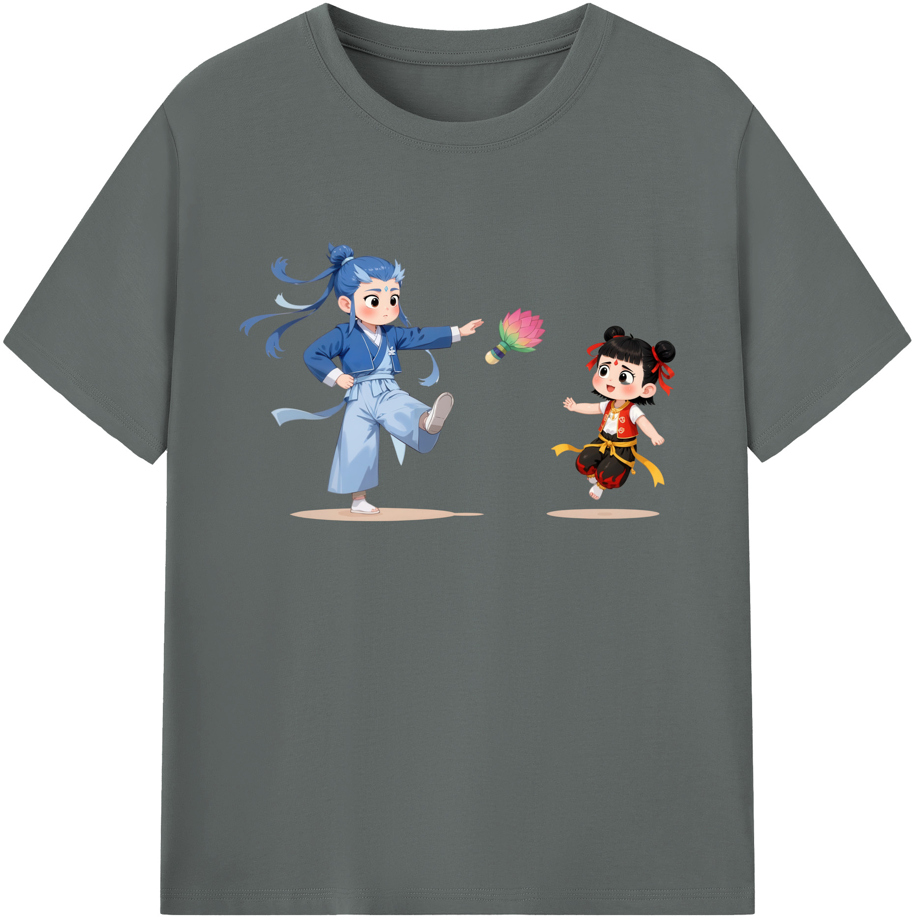 （画像用） Ne Zha 2 ナタ 魔童の大暴れ 綿100％ メンズ半袖Tシャツ｜肌触りやわらか＆通気性